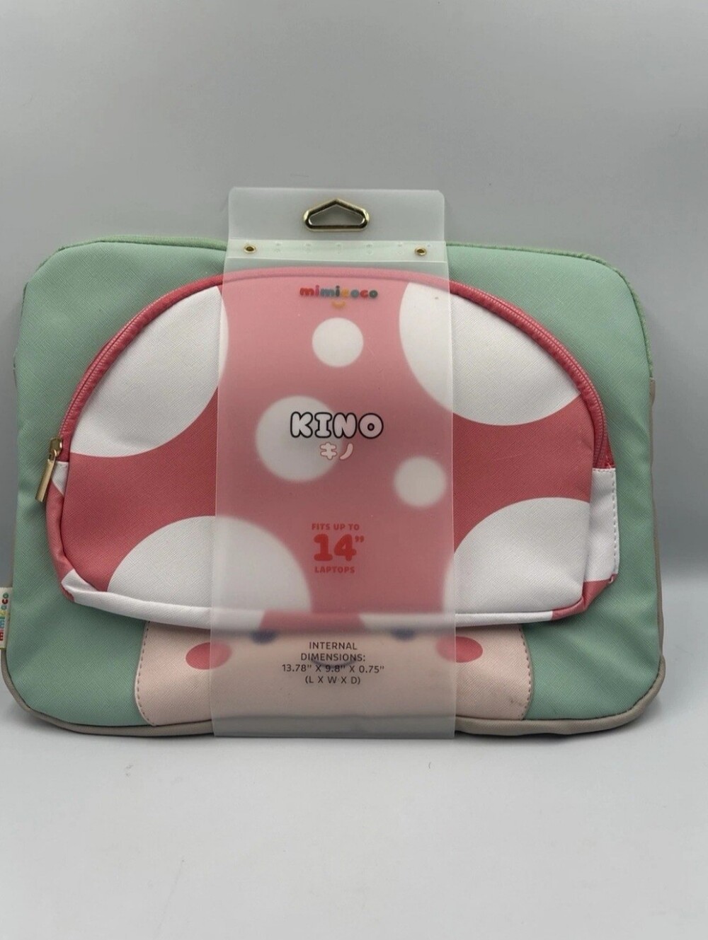 Mimicoco Mushroom Character Pocket Laptop Sleeve: Fits Most Laptops Up to 14"